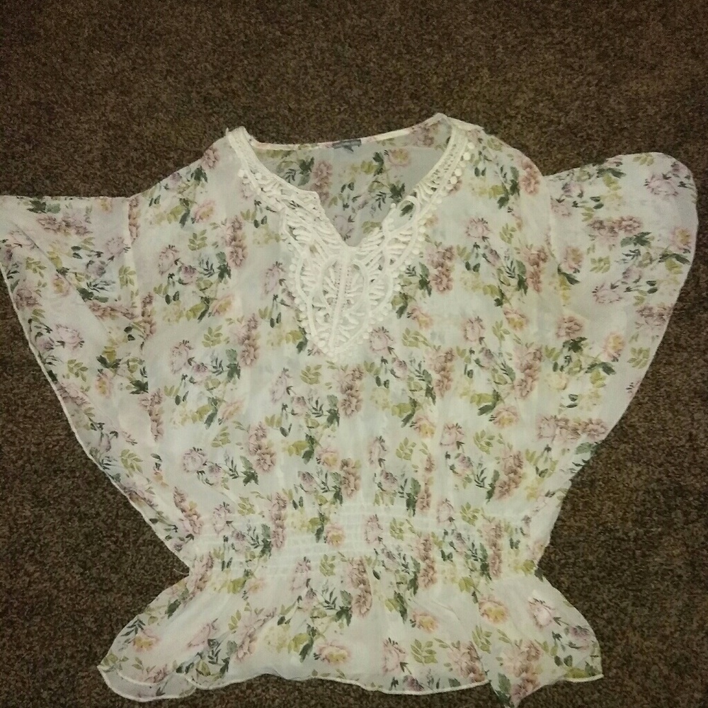 White floral blouse